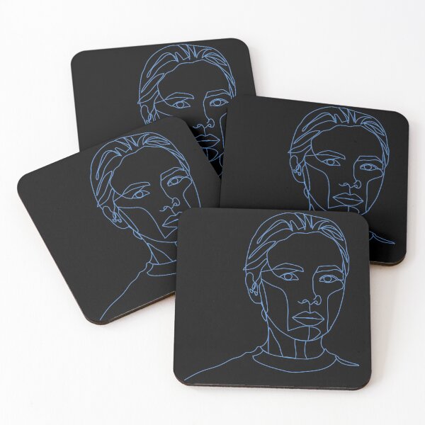 Item preview, Face Line Art - Blue line designed and sold by artago.