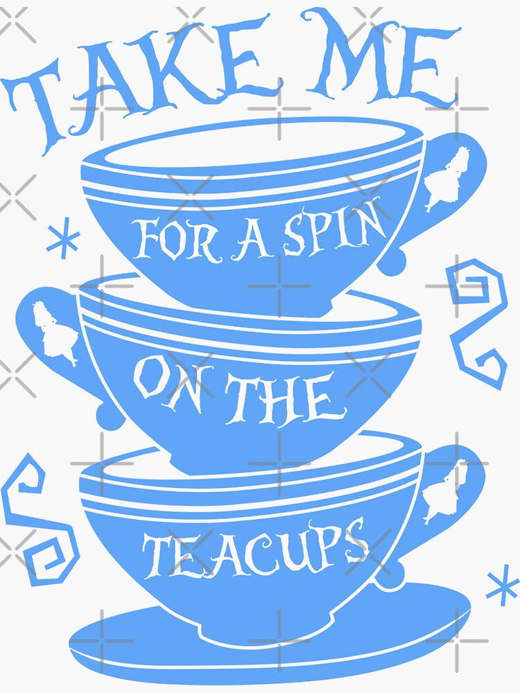 "Spin on the Teacups" Sticker for Sale by parkadventure Redbubble