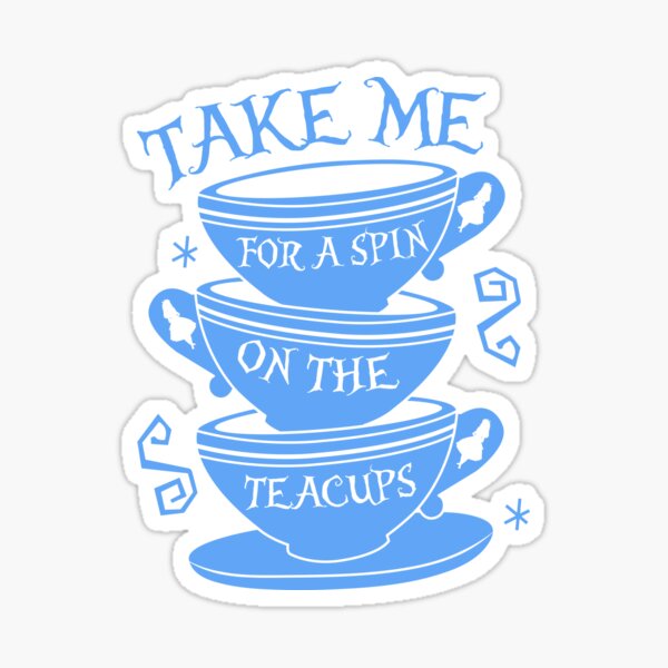 "Spin on the Teacups" Sticker for Sale by parkadventure Redbubble