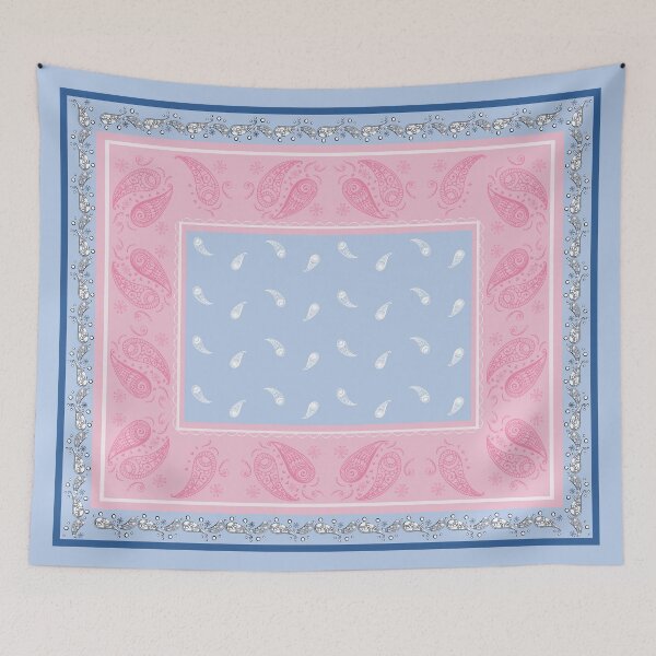 Item preview, Paisley Bandana Blue Pink Two Tone  designed and sold by bohefy.