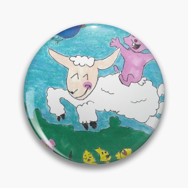 Item preview, Rabbit Riding a Jumping Lamb Over a Nest of Baby Birds, Lullaby designed and sold by AliCatOriginals.