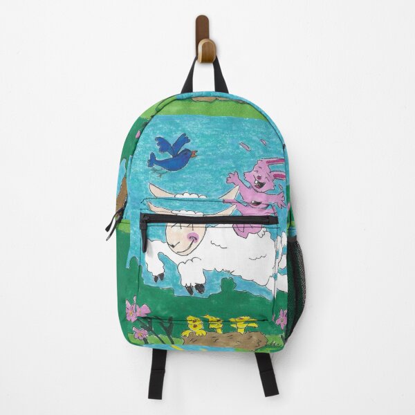 Item preview, Rabbit Riding a Jumping Lamb Over a Nest of Baby Birds, Lullaby designed and sold by AliCatOriginals.