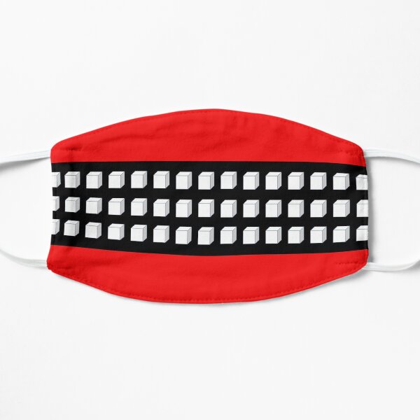 Red Black and White Cube Graphic T-Shirt Flat Mask