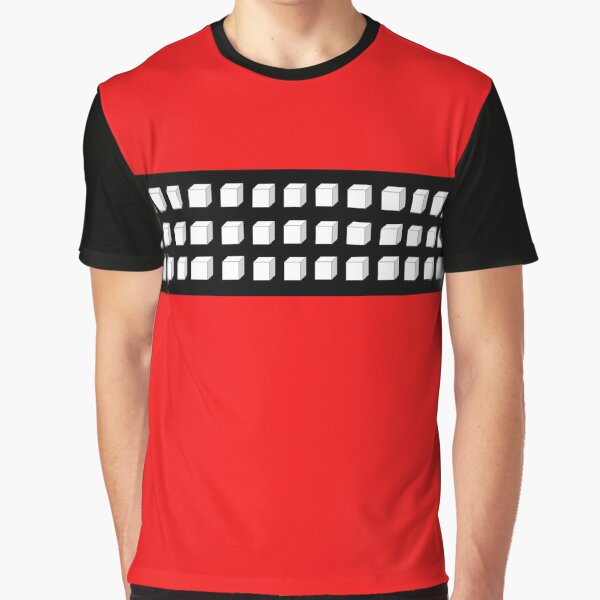 Red Black and White Cube Graphic T-Shirt Graphic T-Shirt