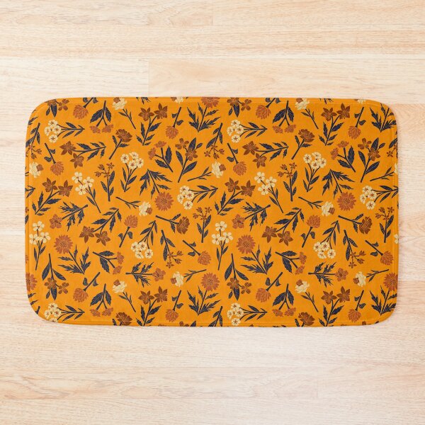 Item preview, Mustard Yellow & Navy Blue Floral designed and sold by somecallmebeth.