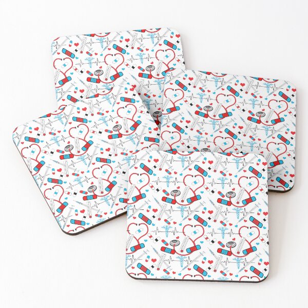 Item preview, Cute Stethoscope Nurse | Doctor EKG Pattern designed and sold by HHeartsDesigns.