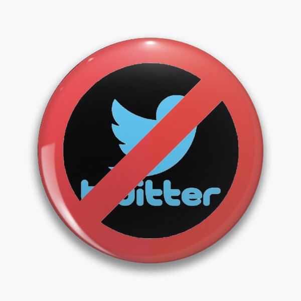 Item preview, No Twitter ban sign social media designed and sold by triangle-studio.