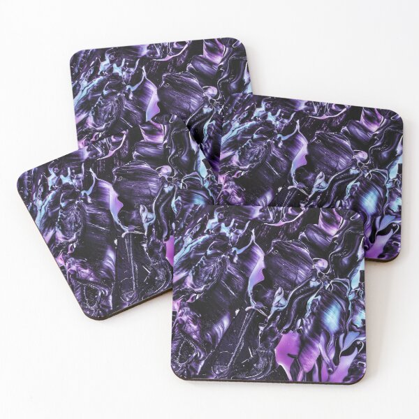 Aperçu de l'œuvre Peinture acrylique toile art motif violet et noir créée et vendue par Anime and More.