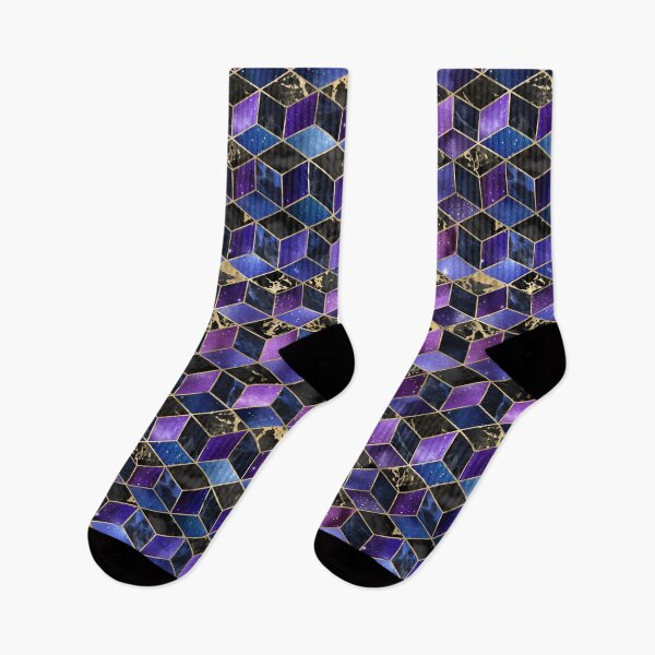 Item preview, Isometric Purple galaxy cubes pattern designed and sold by Best-art.