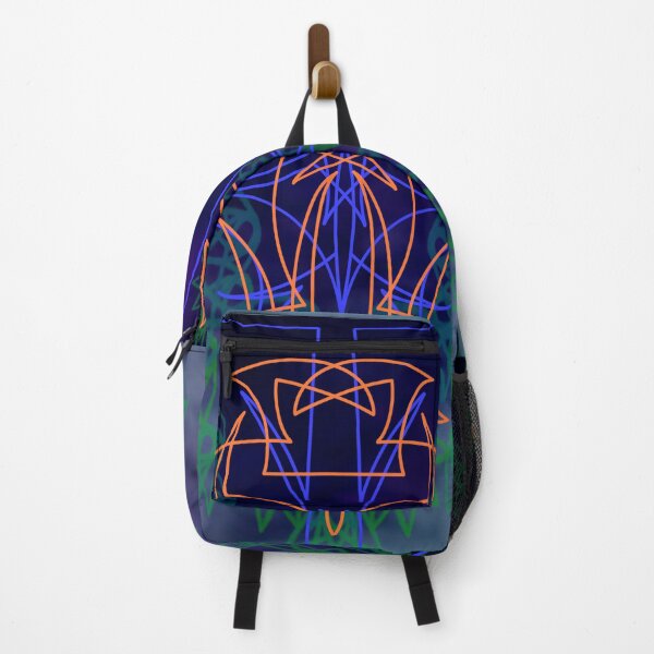 Item preview, Bright Blue And Orange Pinstripes W/Leaves And Background designed and sold by Goose Motors.
