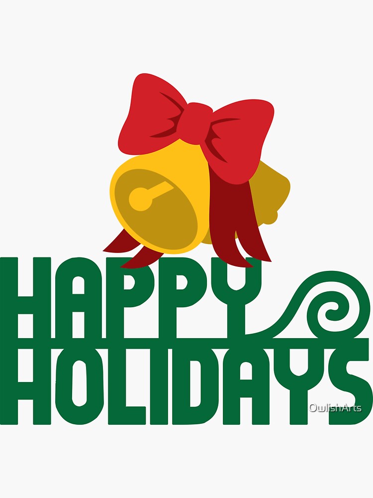 Thumbnail 3 of 3, Sticker, Happy Holidays designed and sold by OwlishArts.