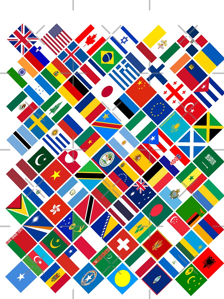 Flaggen der Länder der Welt, informatives Geschenk | Kinder T-Shirt