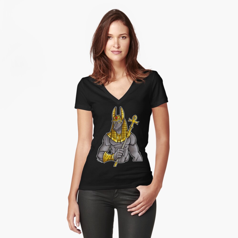 Item preview, Fitted V-Neck T-Shirt designed and sold by cybercat.