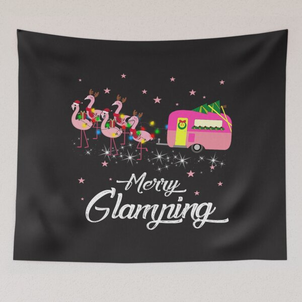 Item preview, Funny Christmas Flamingo Camper Camping designed and sold by GeniusDesignArt.