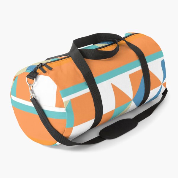 Artikelvorschau, Abstraktes Multicolor Geo Color Blockmuster mit Border-in Orange / Türkis / Blau entworfen und verkauft von IcArtsyOrigin8.