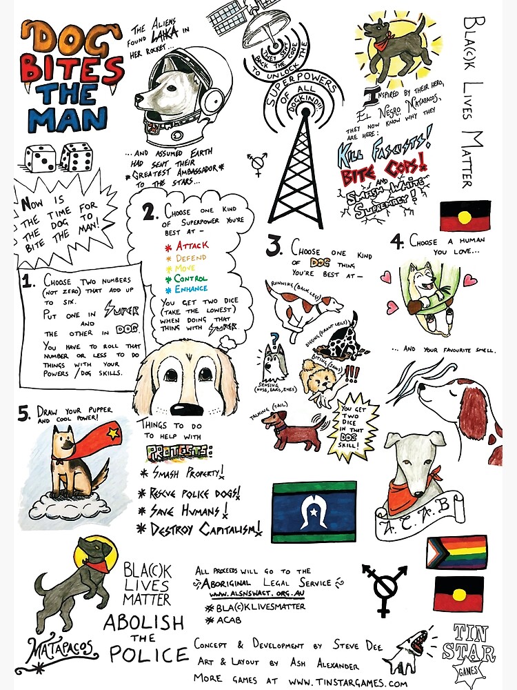 Thumbnail 3 of 3, Poster, Dog Bites The Man designed and sold by TInStarGames.