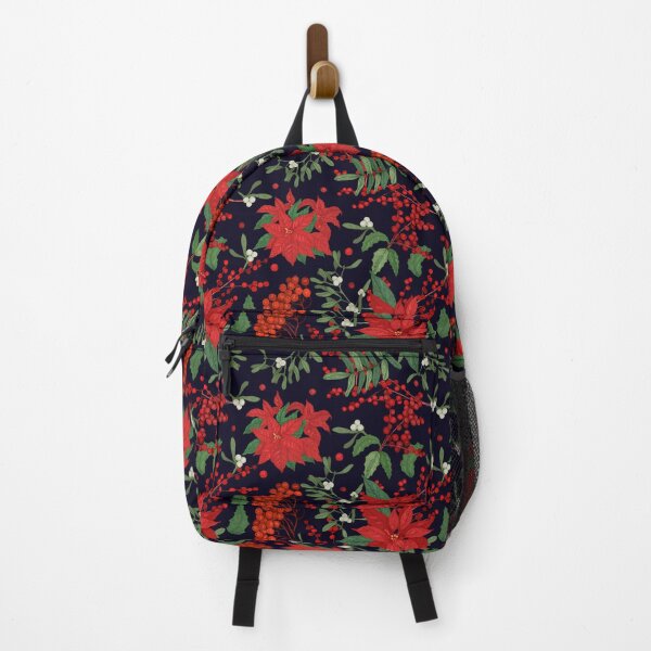 Artikelvorschau, Weihnachtsstern Blumen und Holly Berries Holiday Print entworfen und verkauft von ewynter.