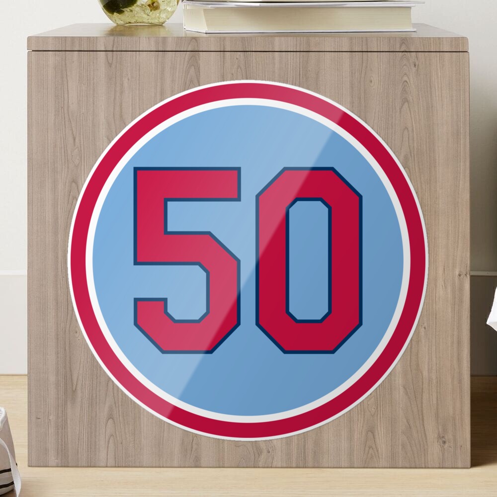 Adam Wainright #50 Jersey Number Sticker for Sale by StickBall