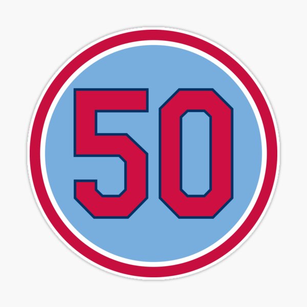 Adam Wainright #50 Jersey Number Sticker for Sale by StickBall