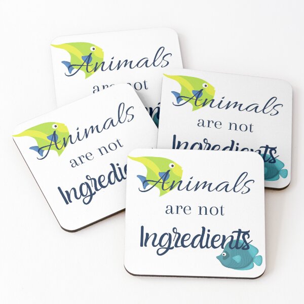 Item preview, Animals Are Not Ingredients quote with Fish designed and sold by Pandoras-Boxx.