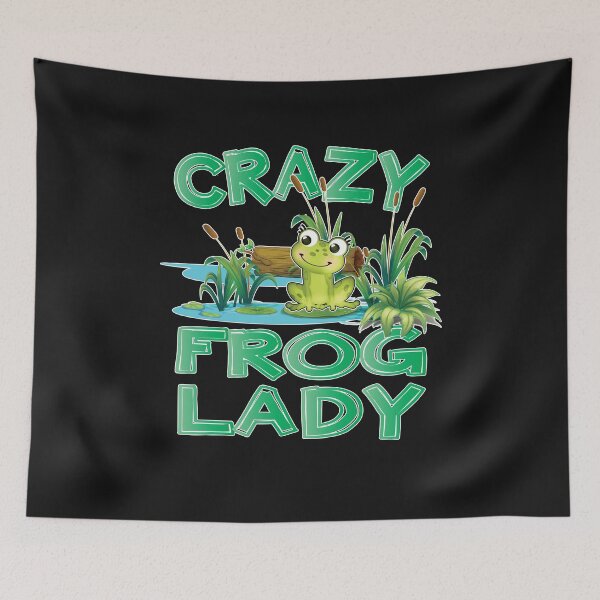 Item preview, Crazy Frog Lady design with cute frog eyes Froghead designed and sold by sunnym79.