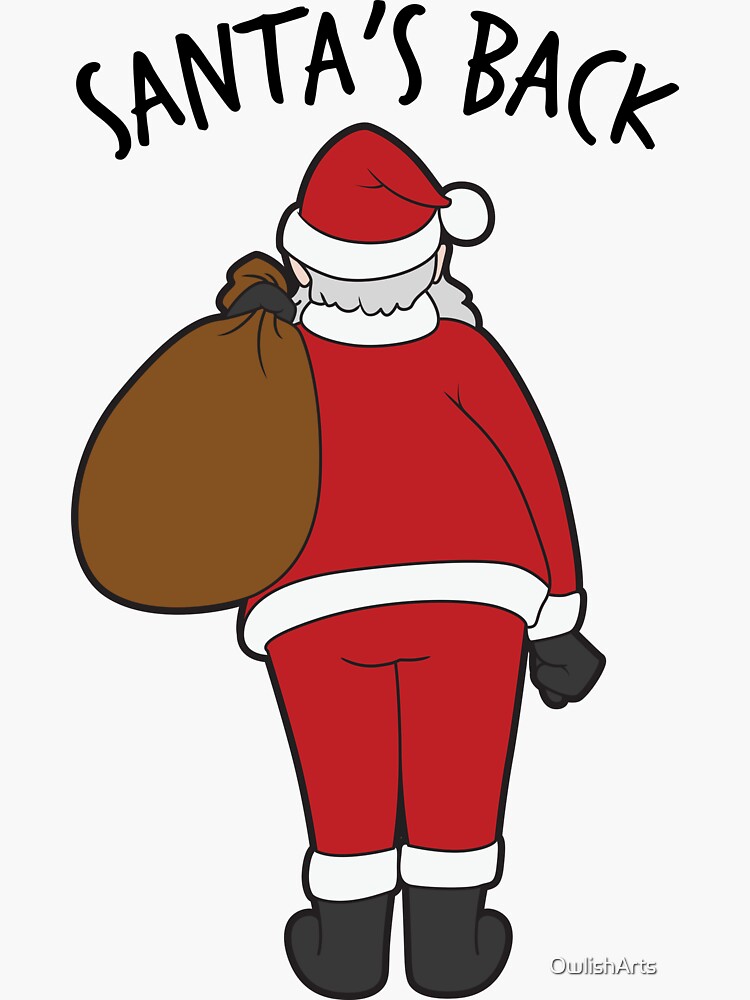 Thumbnail 3 of 3, Sticker, Santa's Back designed and sold by OwlishArts.