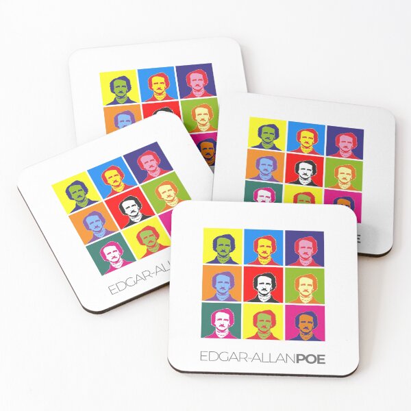 Item preview, Edgar Allan Poe pop-art portrait poster designed and sold by CMYKStudio.