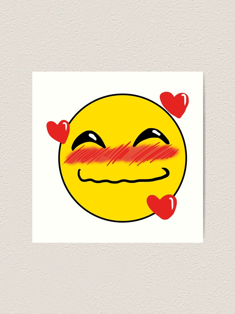 "blushing face emoji" Art Print for Sale by Mlg1103 Redbubble