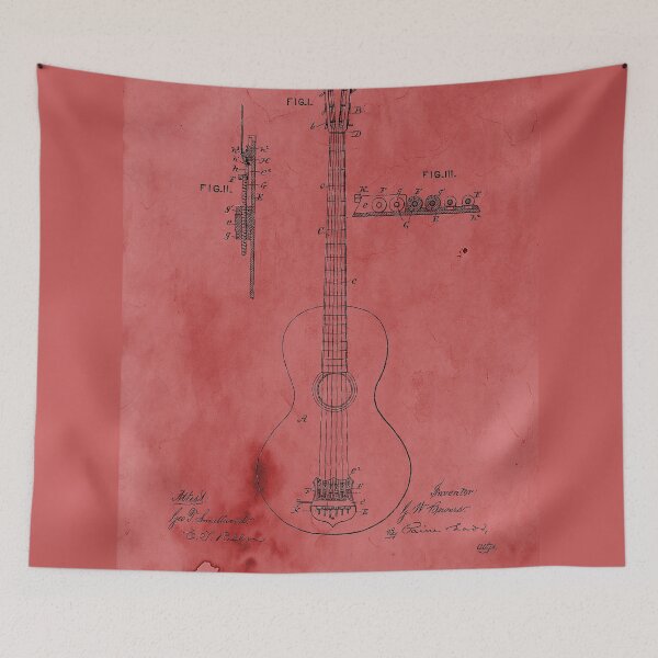 Item preview, Vintage Rose Guitar Patent designed and sold by JoolyA.