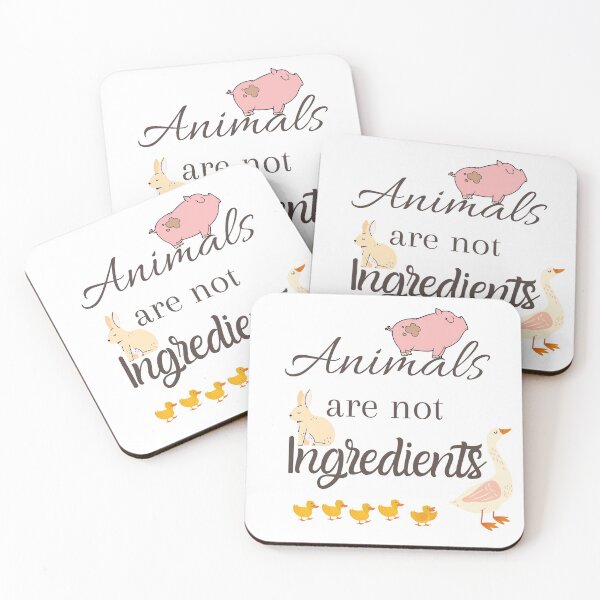 Item preview, Animals Are Not Ingredients quote with Farm Animals designed and sold by Pandoras-Boxx.
