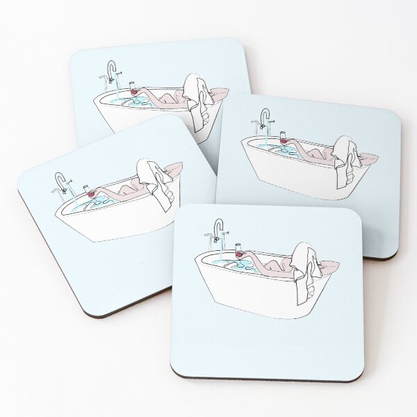 Item preview, Woman taking a bath with a glass of wine   designed and sold by orangerinka.