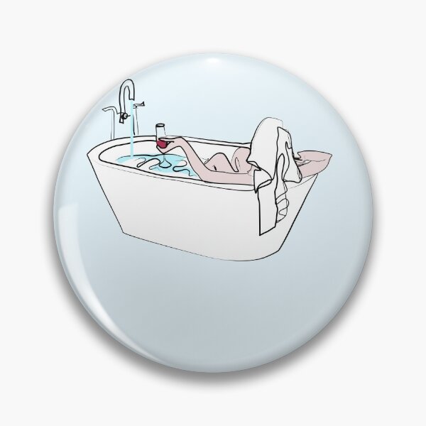 Item preview, Woman taking a bath with a glass of wine   designed and sold by orangerinka.