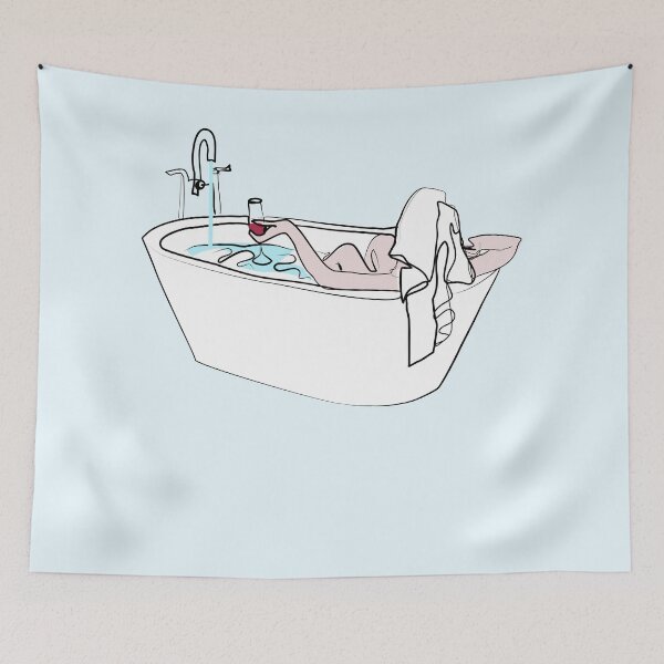 Item preview, Woman taking a bath with a glass of wine   designed and sold by orangerinka.