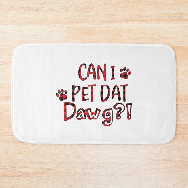 Item preview, Can I Pet Dat Dawg Red and Black checkered fabric designed and sold by ThomasTrump.