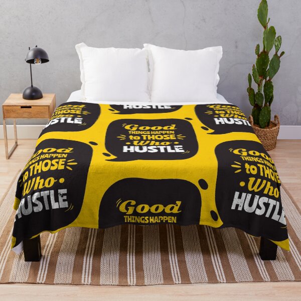 Item preview, Calligraphic Paintbrush Quote Good Things Happen To Those Who Hustle designed and sold by artPS.