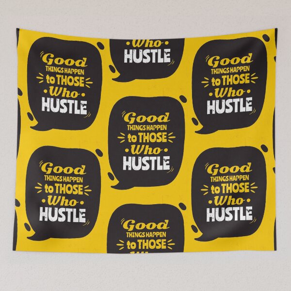 Item preview, Calligraphic Paintbrush Quote Good Things Happen To Those Who Hustle designed and sold by artPS.