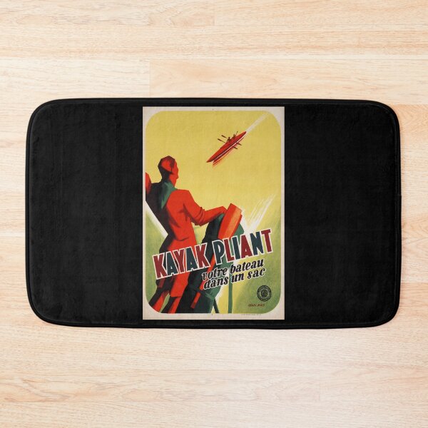 Artikelvorschau, retro kayak pliant votre bateau dans un sac vintage reclame entworfen und verkauft von CorasPosters.