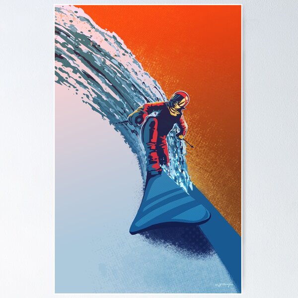 Item preview, Addicted to Powder Retro Ski Poster designed and sold by SFDesignstudio.