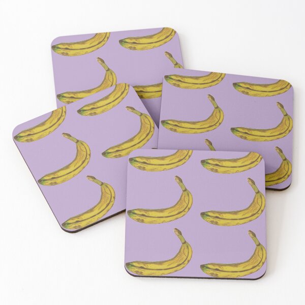 Item preview, "Banana Banana" Pop Art Modern Yellow Purple Brown Black Illustration Graphic Designer Print designed and sold by victoriabdesign.
