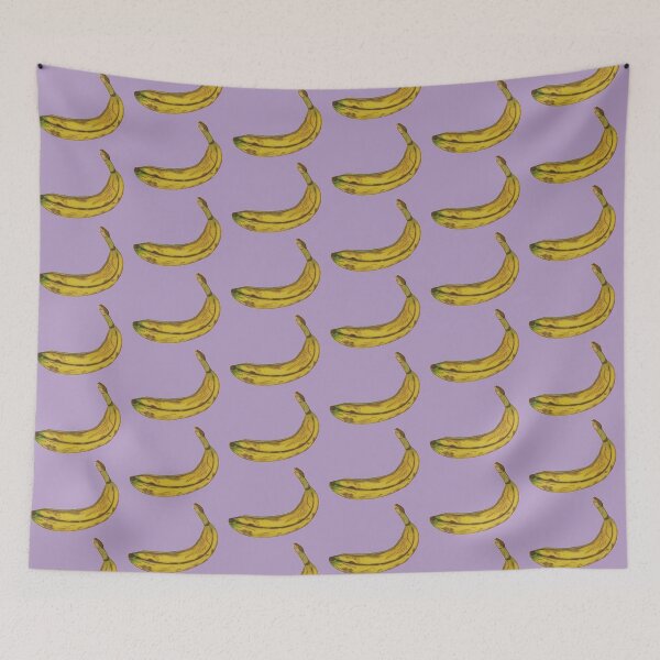 Item preview, "Banana Banana" Pop Art Modern Yellow Purple Brown Black Illustration Graphic Designer Print designed and sold by victoriabdesign.