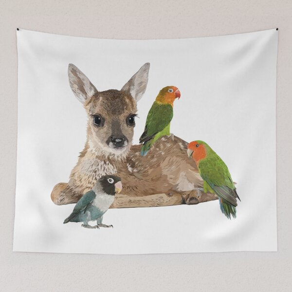 Item preview, Deer and parrots designed and sold by obscurite.