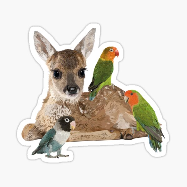 Item preview, Deer and parrots designed and sold by obscurite.