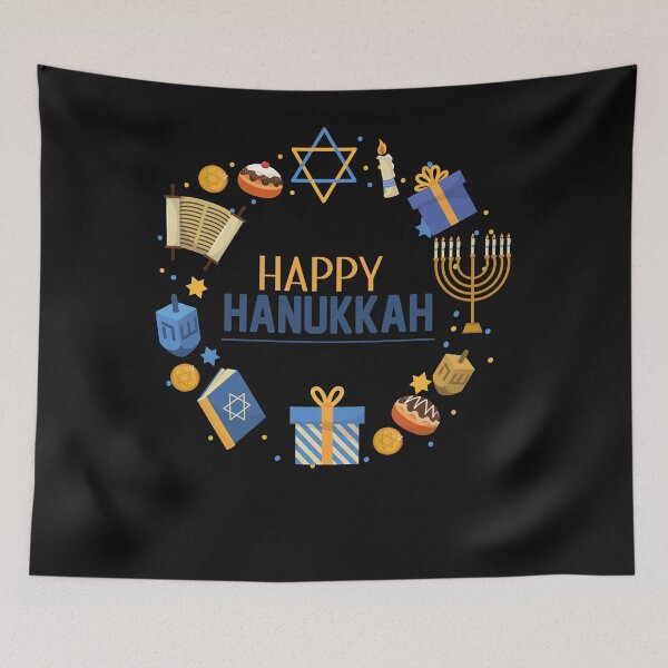 Aperçu de l'œuvre Joyeux Hanoukka, Juif, Juif, Hanoukka, Cadeau Joyeux Hanoukka, T-shirt Juif Drôle, Cadeau Juif, créée et vendue par prteacool.