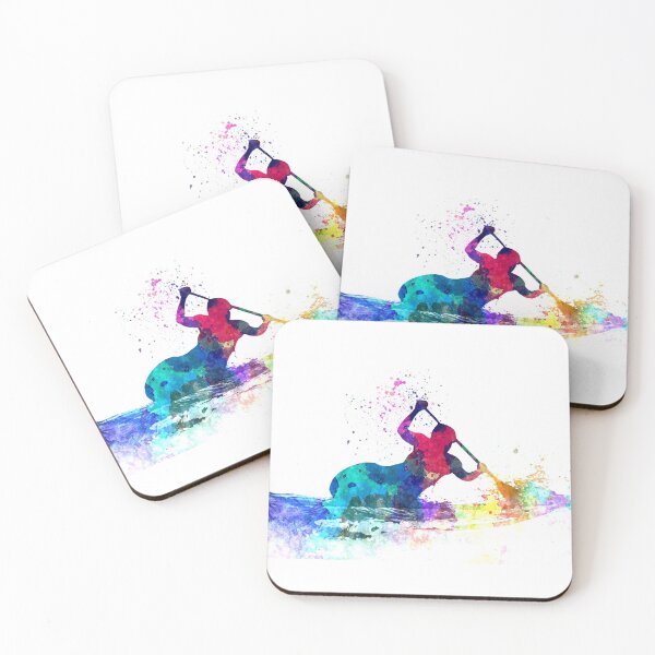 Item preview, Young professional kayaker paddling in watercolor designed and sold by paulrommer.