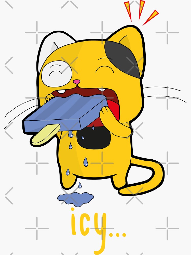 "kawaii cat eating popsicle" Sticker for Sale by Dreamartic Redbubble