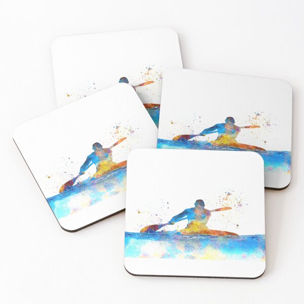 Item preview, Young professional kayaker paddling in watercolor designed and sold by paulrommer.
