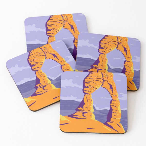 Item preview, Delicate Arch Freestanding Natural Arch in Arches National Park Moab Grand County Utah WPA  Poster Art Color designed and sold by patrimonio.