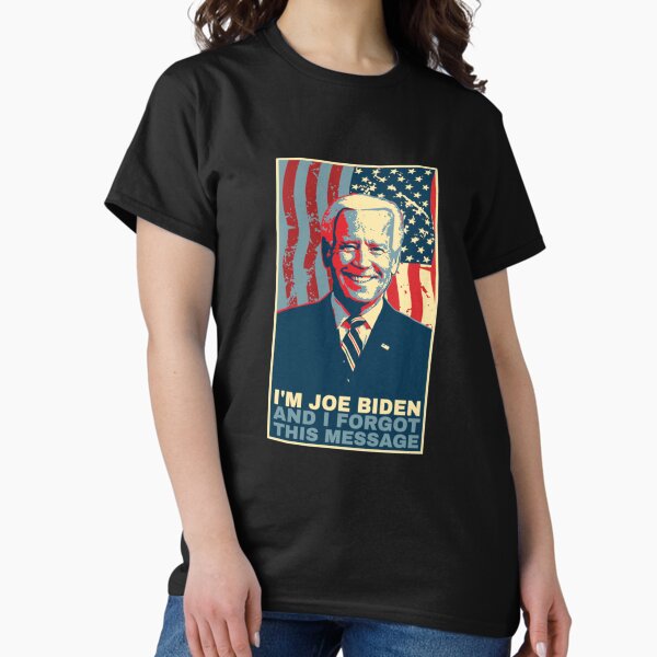 Vista previa del artículo con la obra «Meme divertido: soy Joe Biden y lo olvidé», diseñado y vendido por matoneaudra.