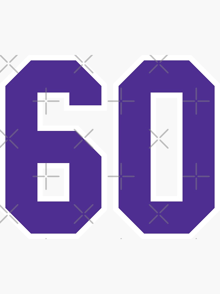 Sixty Purple Jersey Number Sports 60 | Sticker