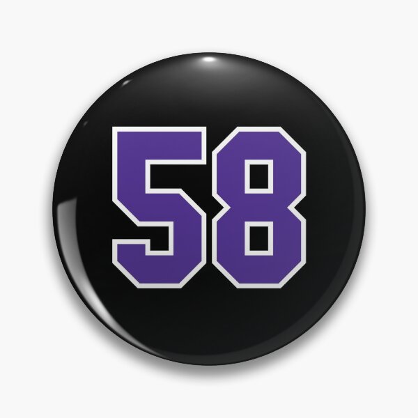 Item preview, Fifty-Eight  Purple Jersey Number Sports 58 designed and sold by HelloFromAja.